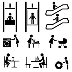Black people icons vector set.