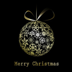 Golden Christmas greeting card