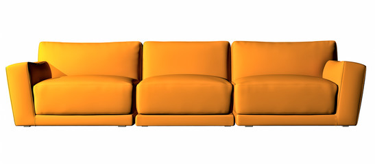 Orange three seater couch
