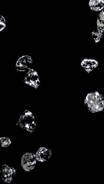 diamonds that fall in a vertical screen