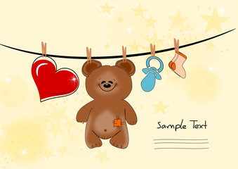 Gl&uuml;ckwunschkarte mit B&auml;r