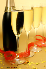 Champagne and confetti