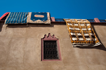 Moroccan building with Berber carpets