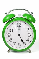 Wecker 5 Uhr / Five a clock  - grün / green