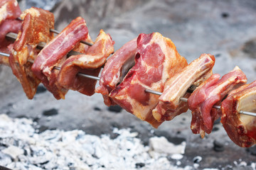 Roasting pork ribs