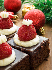 Santa hat brownies