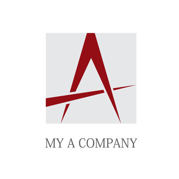Logo letter A, compass # Vector