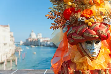 Foto op Plexiglas VENICE - MARCH 05: Participant in The Carnival of Venice, an ann © Luciano Mortula-LGM