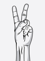 The Victory sign, hand gesture