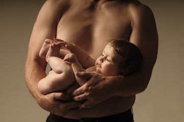 portrait of father and his child