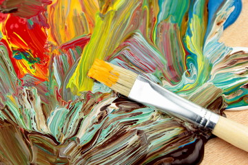 Abstrakt paint and paintbrush