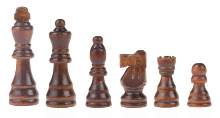 chess figures solated on white background