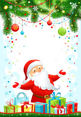 Holiday background with Santa Claus