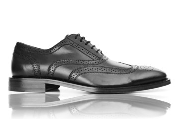 Fashion concept with male shoes on white