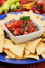 Nachos corn chip and fresh salsa