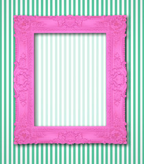 Ornamental frame on a stripy background