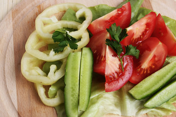 Fresh catted vegetables