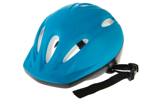Fototapeta Blue bike helmet