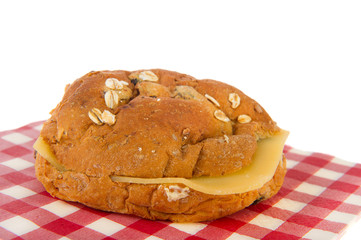 Healthy bread roll with cheese