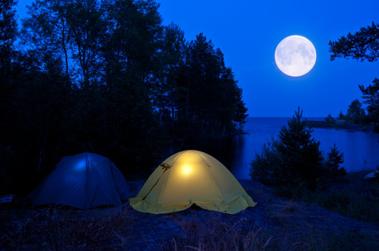 Camping in the moon light