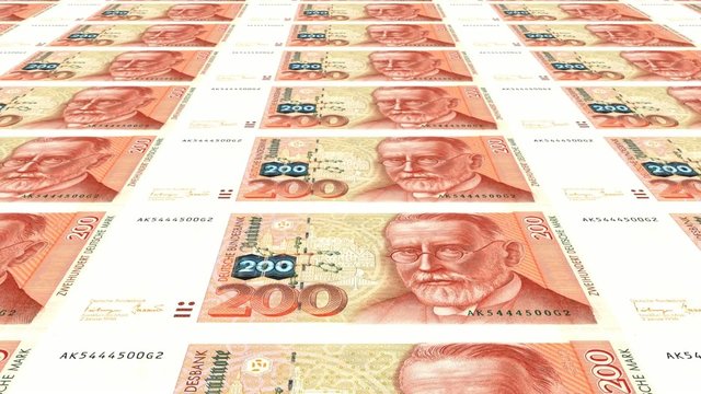 200 DM Banknoten endlos