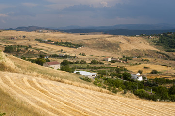 Fototapeta na wymiar Landscape in Basilicata (Italy) near Forenza at summer