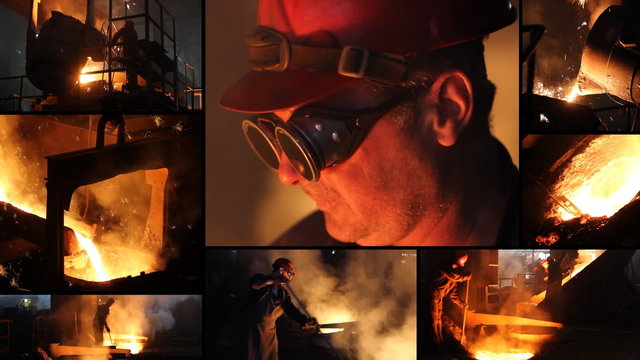 Liquid metal in the foundry, multiscreen