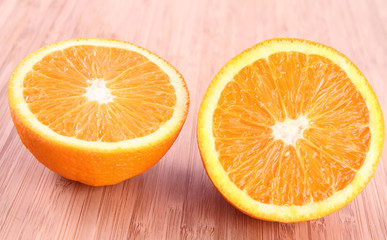 Orange cut in half