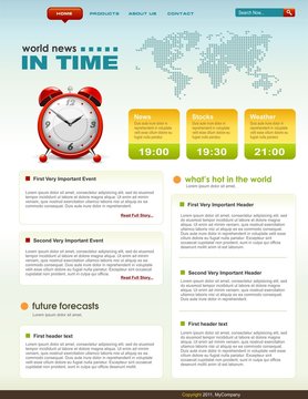 News related web page infographics template