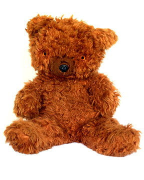 Old fuzzy teddy bear on white background Stock Photo | Adobe Stock