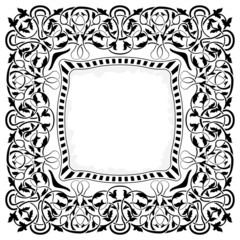 Black circle frame with ornamental border