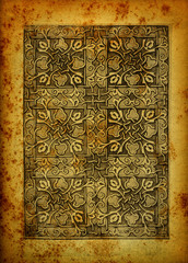 Arabic engraving on vintage paper