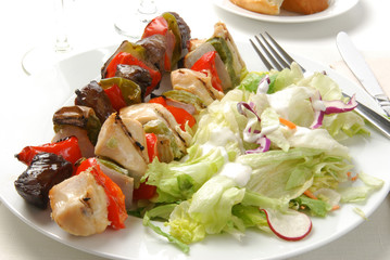 Chicken and beef kebabs