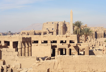 sunny illuminated Precinct of Amun-Re in Egypt