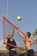 Volleyball on the beach, the Mediterranean Sea