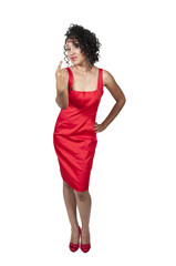 Woman Signaling to Come Here