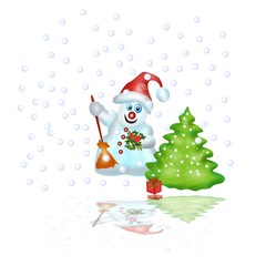 pupazzo di neve con regalo