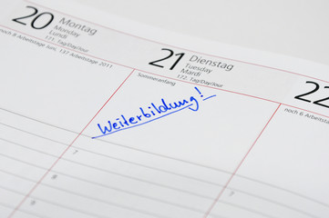 Weiterbildung im Kalender notiert