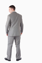 Portrait of a businessman turning his back