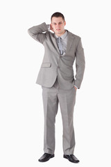 Portrait of a tired businessman