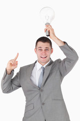 Portrait of a businessman having an idea
