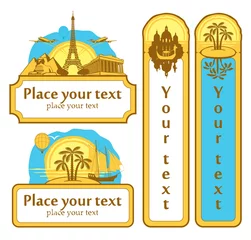 Stickers pour porte Doodle Bannière de tourisme