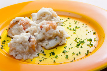 Italian risotto with seafood