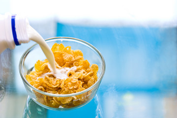 milk and cornflakes