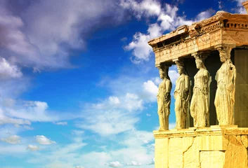Foto op Plexiglas Kariatiden, Erechtheion tempel Akropolis © Netfalls