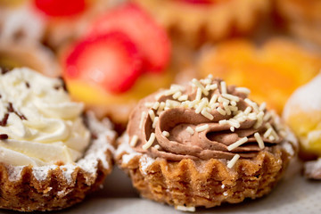 beautiful sweet delicious cupcakes, shallow dof