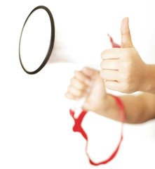 Megaphone in der Hand