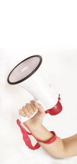 Megaphone in der Hand