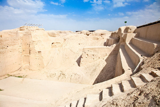 Ruins of The Sialk terraced step pyramid. Kashan; Iran
