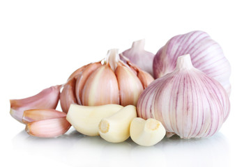 fresh garlic isolated on white